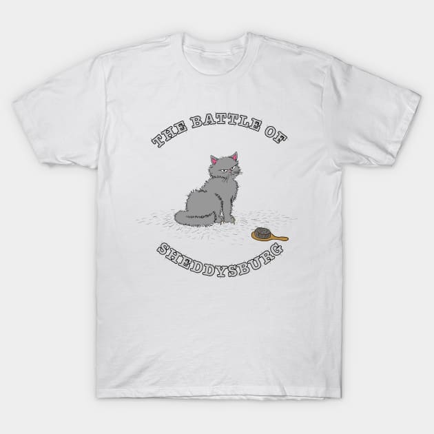 The Battle of Sheddysburg (Gray Cat) T-Shirt by xenotransplant